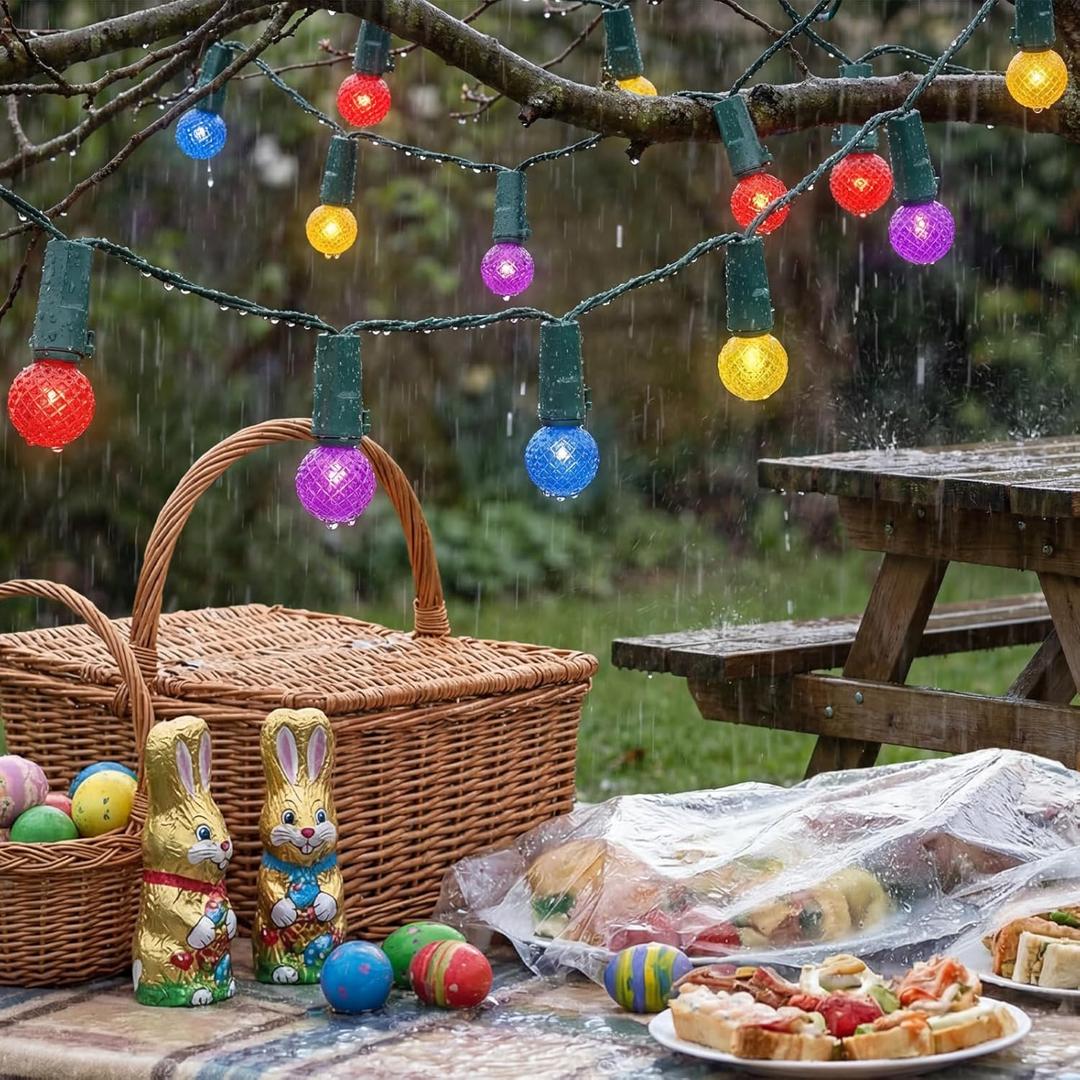 Baquler 20 ft Easter Spring String Lights Easter Colorful Slow Twinkling Plug in String 60 LED Firefly Flash Lights Garland Waterproof Light for Outdoor Indoor Spring Garland Outdoor Indoor Decoration