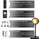 Sunset Lamp Projector Led Lights for Bedroom Night Light RGB Lights Sun Sunlight Sunrise Lamp 10w 360 Rotation Mood Lighting Home/Room Decor Christmas Gifts for Women,Tabletop Multicolor (Black)