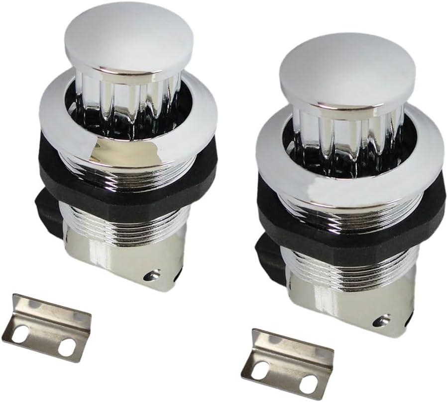 2Pcs Push Button Latch, Push to Close Latches for Perpendicular Door Configurations Latches - Push-to-Close Latches - Knob Stores Flush (Silver)