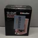 MUELLER HOME 12-Cup Pink Coffee Maker - Borosilicate Carafe, Auto-Off, Pink Kitchen Accessories, Reusable Filter, Anti-Drip, Appliances, Keep-Warm Function, Kitchen Décor