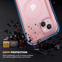 Diaclara Designed for iPhone 15 Plus Case 6.7'', [Compatible with MagSafe] Full Body Rugged Magnetic Case w/Built-in Sensitive Anti-Scratch Screen Protector+Glass Camera Lens Protector,Coral Pink