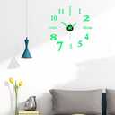 DIY Wall Clock Silent Frameless Wall Clocks Battery Operated 19.7 Inch Luminous Acrylic Wall Clock Sticker Modern Wall Clocks for Living Room Kitchen Bedroom Office (M)