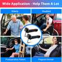 Car Door Handle for Elderly, 3 in 1 Car Handle Assist for Elderly, 2 Pack Portable Vehicle Support Handle Grab Handles to Help Get Out of Car for Seniors & Handicapped (Blue & Red)