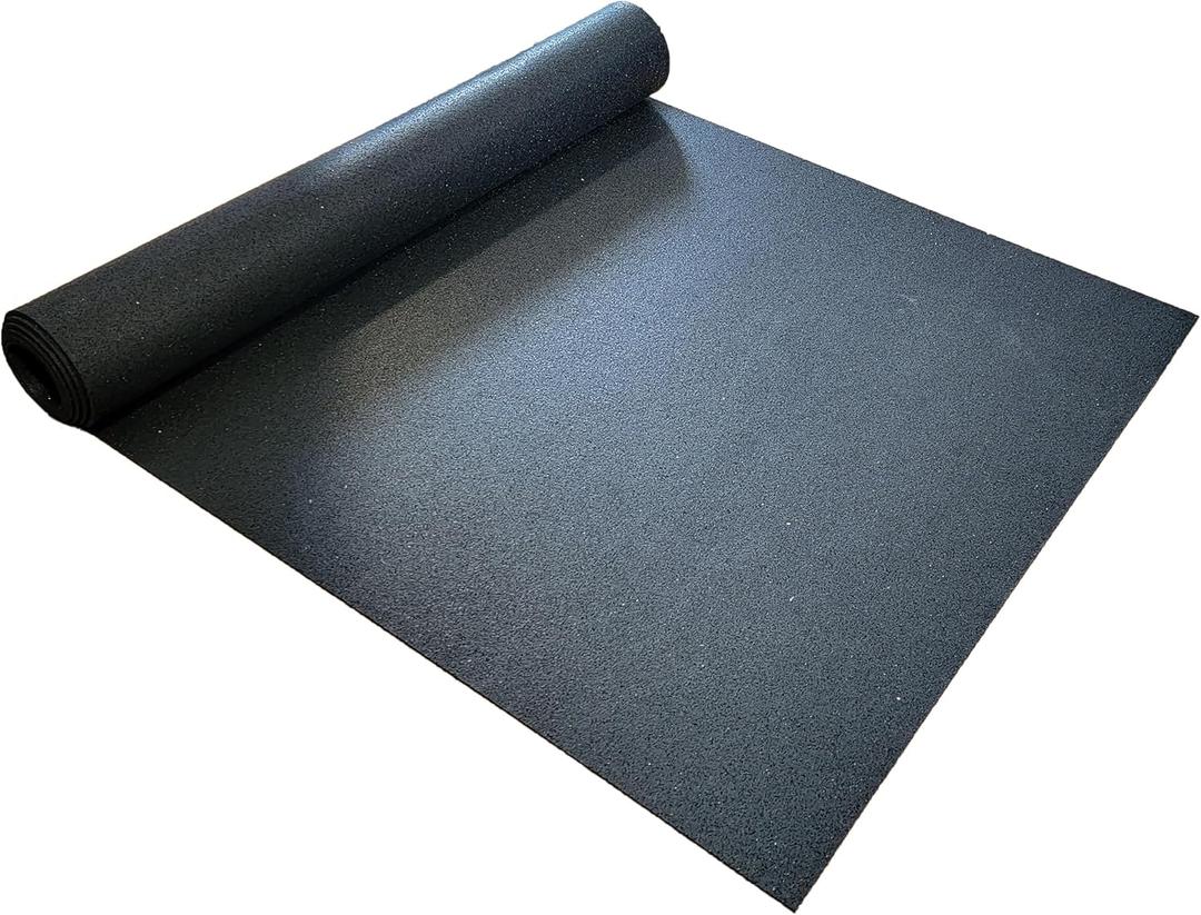 Rubber King Multi-Purpose Exercise Mat - 100% Recycled Thick Rubber Mat for Home Gym Flooring, Non-Slip, Low-Odor Durable Workout Mat for Indoor/Outdoor, Shoe-Friendly (72"L x 48"W x 0.3"Th, Black)