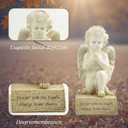 Praying Angel Figurine  6.5" Resin Memorial Angel Statue with Folded Hands, Cherub Remembrance Sculpture with Forever with The Angels Inscription, Sympathy Gift for Loss and Healing