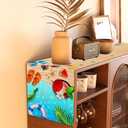 Summer Beach Table Runner Flip Flops Seaside Themed Tablecloth Summer Seasonal Holiday Birthday Party Decorations and Supplies for Home Kitchen Table-1372''