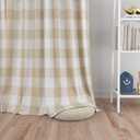 UPOPO Beige White Buffalo Check Window Curtains 92 inches Long Living Room Cotton Curtain Panels Bedroom Drapes Plaid Gingham Farmhouse Decor Curtains Rod Pocket Kitchen Basement 2 Panels 52"x92" 