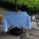 Melaluxe Spring/Summer Wrinkle-Free Waterproof Outdoor Tablecloth with Umbrella Hole and Zipper, 60-Inch-by-84 Rectangle