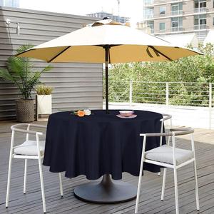 SARAFLORA Outdoor and Indoor Tablecloth -60 inch Round Navy, Wrinkle Free Washable Waterproof Table Cloth with Umbrella Hole and Zipper Round Table Cover for Spring/Summer/Patio/Picnic/BBQS/Party