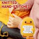 5 x Cute Handmade Positive Crochet Animals Duck, Funny Emotional Cheer Support Knitted Tiny Duck Potato Doll for Women Men Her Him