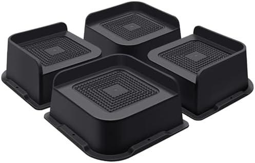 ANNKUT Bed Risers 2 Inch Heavy Duty, Furniture Risers for Bed Desk Table Sofa Couch,Oversized Bed Lifts Risers,Support up to 5000 Lbs(4 Pack Black)