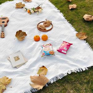 Outdoor Picnic Blanket Sandproof - Portable Lightweight Blanket T-Grid Picnic Mat for Beach, Camping, Park, Lawn, Concert & Wedding Photoshoot Indoor Bohemian Decor Machine Washable70.86x90.5inch