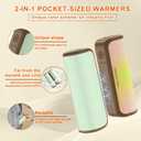 2 Pack Hand Warmers Rechargeable, Portable Electric Hand Warmers Reusable Fast Heating, Fits in Gloves for Winter Sports Hunting Accessories Outdoor/Indoor/Warm Gifts for Men Women (Green)