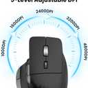 CITLLA Wireless Bluetooth Mouse, Ergonomic Rechargeable Silent Mouse with Multi-Device, Adjustable DPI, Flying Scroll & Thumb Wheel, Bluetooth Mice for Laptop, Computer, Tablet, Smartphone (Black)
