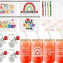 ZOIIWA 28Pcs Teacher Appreciation Gifts Set with Glass Cup Keychains Zipper Bag Pen Greeting Card for Men Women Birthday Thank You Graduation Retirement Gifts Bulk from Students