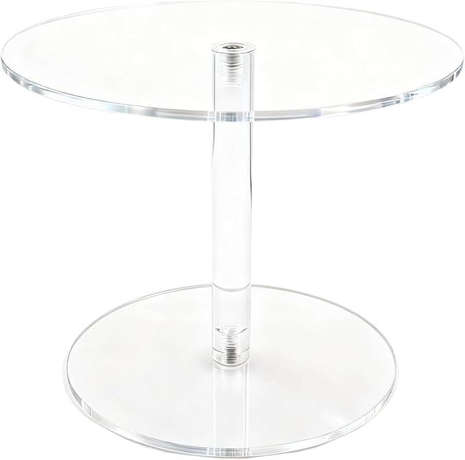 Acrylic Cake Stand for Dessert Table, 7.8 Inch Clear Round Cupcake Stand Display Riser for Birthday Party Wedding Event, Pastry Candy Pizza Display (Small)