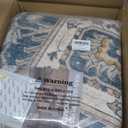 8ft Round Vintage Living Room Area Rug  8x8 Large Soft Washable Oriental Traditional Distressed Farmhouse Rugs for Bedroom  Indoor Floor Accent Carpet for Home Office House Decor  Vintage Blue