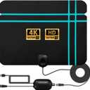 HD Digital TV Antenna for Free Local Channels, Amplified Long Range Indoor Antenna for Smart TV, Supports 4K 1080p Reception with Signal Booster and 25ft Cable