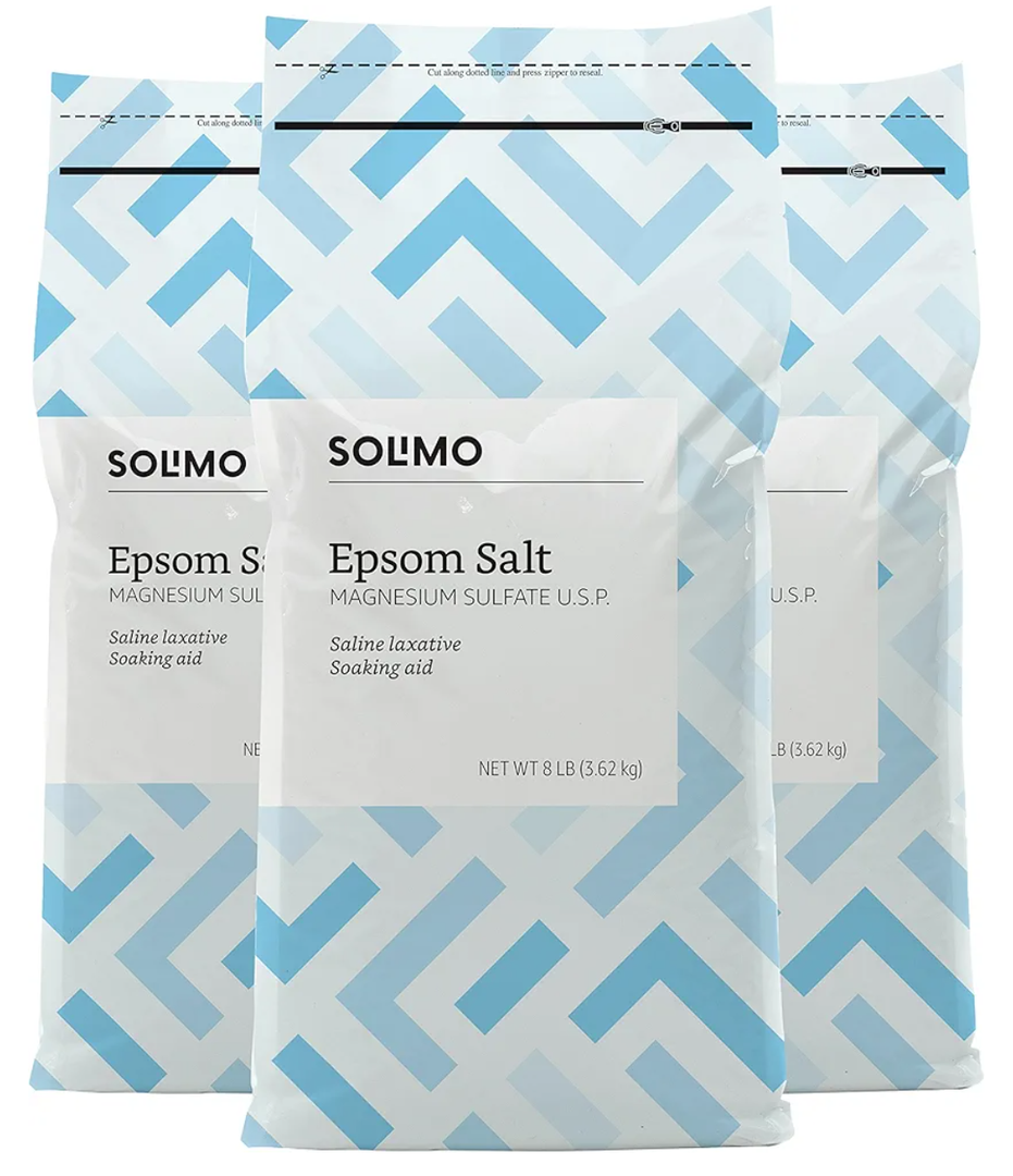 Amazon Brand - Solimo Epsom Salt Soak, Magnesium Sulfate USP, Unscented, 8 pound (Pack of 3)
Amazon's