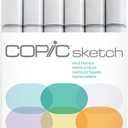 Copic Sketch Alcohol Markers, 6 Color Dual Tip Art Marker Set  Blendable Brush Tips for Drawing, Sketching, and Illustration  Professional Set for Adults/Teen Artists & Creators - Pale Pastels