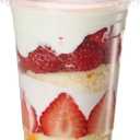 GUSTO [16 oz. - 50 Count Clear Plastic Cups With Flat Lids (No Hole), Fruit Cups with Lids for Party - Perfect for Smoothies, Milkshakes, and To-Go Beverages - (Formerly Comfy Packaged)