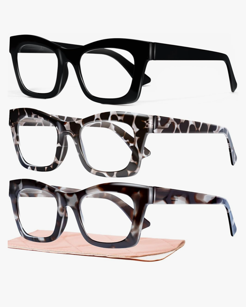 CCVOO Stylish Reading Glasses for Women, Eyeglasses, Blue Light Readers for Women, Computer Eye Glasses, Cheaters(2.0)