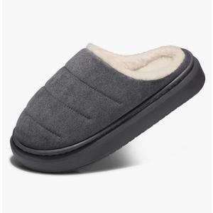SHIBEVER Fuzzy Slippers Women Indoor: Memory Foam Warm House Shoes - Slip On Closed Toe Comfy Bedroom Slippers Women 10-10.5