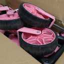 ROSONG Collapsible Wagon Cart with Wheels Foldable - Folding Utility Heavy Duty Wagons Carts for Grocery Sports Garden Shopping Camping Wheelbarrows (Pink, 120L)