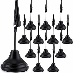Skyygemm 11 Pcs Table Number Holders 3 Inch Place Card Holder with Alligator Clip Metal Table Card Holders Table Number Stands Table Sign Holders for Photos, Food Signs, Birthdays, Weddings (Black)