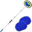 Ordenado 62" Car Wash Brush Kit Mitt Mop Sponge with Long Handle Chenille Microfiber Car Cleaning Brush Kit Supplies Car Washing Mop Kit Car Care Kit of Scratch-Free Replacement Head for Car RV Truck