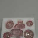 Taper Votive Candle Holder for Pillar Candles Tealight, Candlestick Holder for Wedding Christmas Tea Party, Boho Ribbed Vintage Crystal Glass Table Centerpiece Decor, Bulk Set of 6 (Pink)
