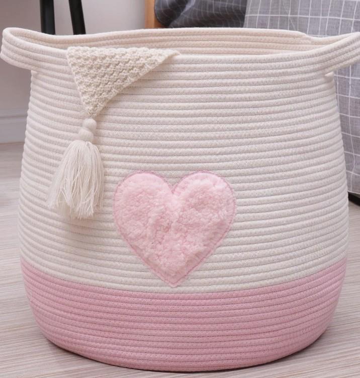 Large Cotton Rope Basket Woven Storage Basket For Toy Laundry And Blanket Organi