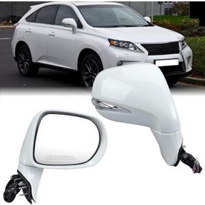 Right Passenger Side Mirror Compatible With 2013 2014 2015 Lexus RX350 RX450H Mirrors with Mirror Power Folding Memory Turn Signal Puddle Light Heated Power Glass White(16Pins)