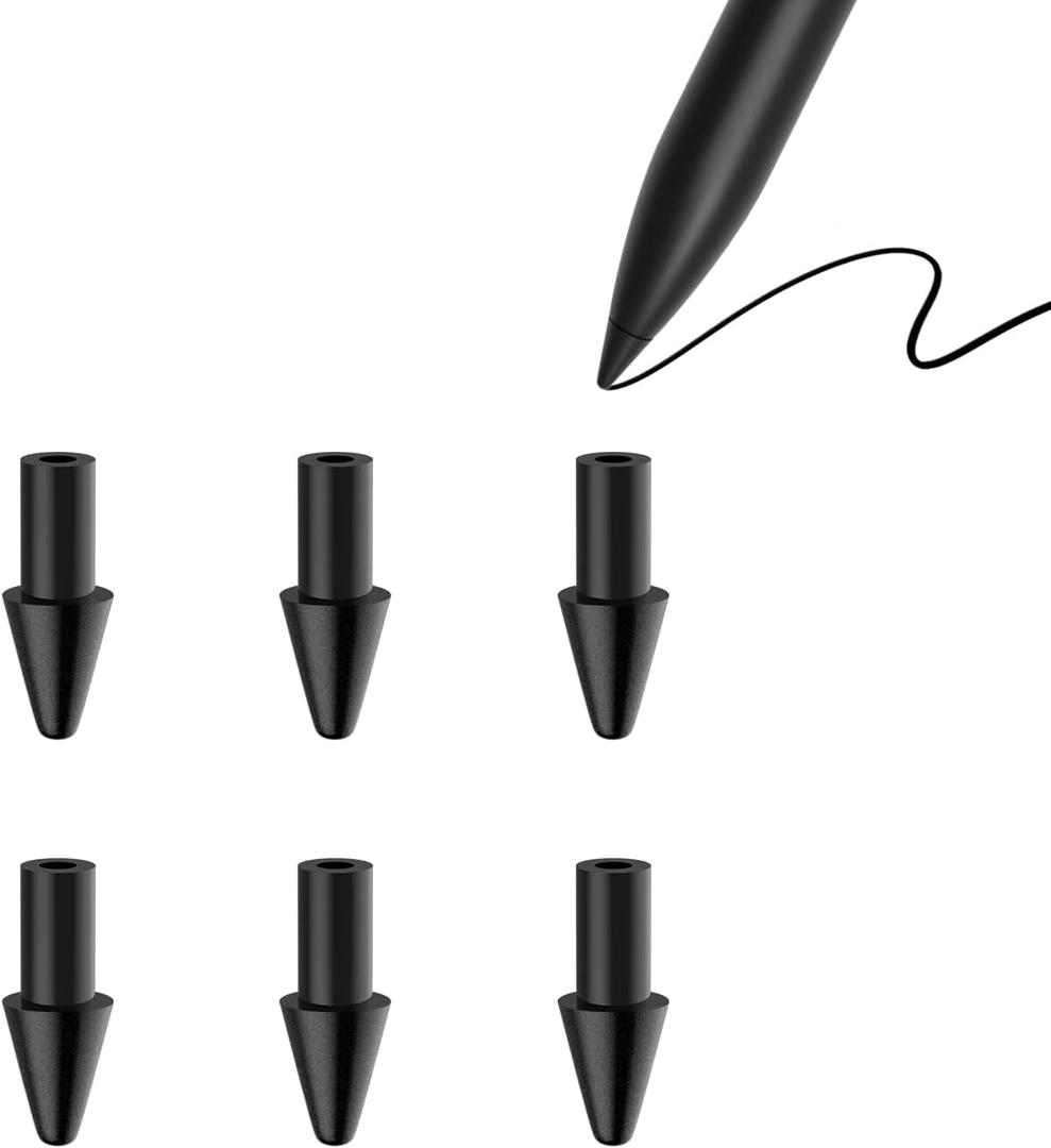 4 x 6PCS Replacement Tips Compatible with Remarkable Paper Pro Pen, Durable & Precise Carbon-Filled Pro Pencil Nibs Black