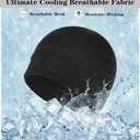 2PCS Cooling Skull Caps for Men, Black Skull Cap for Men Women, Breathable Sweat Wicking for Cycling Motorcycle Running Summer (Black) (Black)