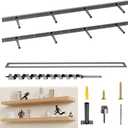 Hidden Floating Shelf Bracket 46 inch Heavy Duty Floating Shelf 2PCS Thickened Solid Steel Hardware for Hidden Wall Shelves Support Kitchen/Living Room/Office (6 inch Rods)