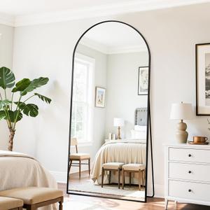 Floor Mirror, 76"34" Full Length Mirror with Stand for Bedroom Living Room, Black