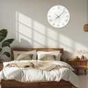 Large White Marble Wall Clocks Battery Operated 20 Inch Modern Analog Glass Wall Clocks for Living Room Office Dinning Room Silent Non Ticking Wall Clock