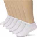 No Show Socks for Men & Women - Stylish Cotton Comfort Running Socks- Low Cut Ankle Length Anti Slip Socks (Medium, 6-pairs White)
