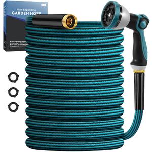 Garden Hose 50ft, Non-Expanding Water Hose Ultra Lightweight, Kink-Free, Sturdy, Flexible, Abrasion Resistant Hose for Yard, Lawn, Outdoor, Marine and Camper