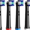 Premium Replacement Electric Toothbrush Heads 4pc Brush Head Replacement (Black, Intensive)