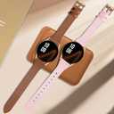 JR.DM 2 Pack Slim Leather Bands Women Compatible with Samsung Galaxy Watch Watch 7/6/5/4/Active 2/4 Classic/6 Classic/5 Pro/FE 40mm 42mm 43mm 44mm 45mm 46mm 47mm, Top Leather Soft Watch Thin Straps,20mm
