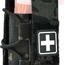 Tourniquet Pouch with Molle Clip,SABADO Tourniquet Holder Removeable Flap Cover,TQ Pouch for Duty Belt and Tactical Vest (MCBK)