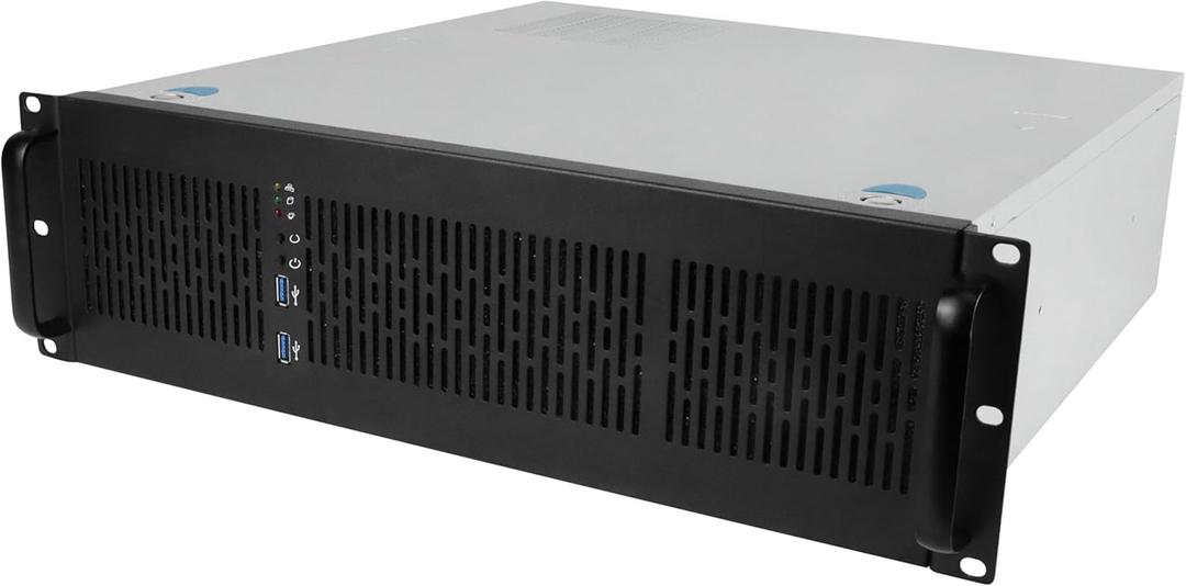 Rosewill 3U Server Chassis Rackmount Case, 6X 3.5 Bays, E-ATX Compatible, 2X 80mm Fans, 2X USB 3.0, Silver/Black - RSV-Z3200U
