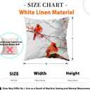 Christmas Cardinal Pillow Covers 18x18 Set of 2, Watercolor Red Bird on Branch Winter Decor Throw Pillowcases Double Sided Printing Cushion Covers for Couch Bed Holiday Farmhouse