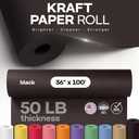 Black Paper Roll 36" x 1200" (100 feet) - USA-Made 50lb Thick Kraft Paper for Packing, Moving, Shipping, Wrapping, Crafts, Arts, Birthday Party - 100% Recycled Gift Wrap Material by IDL Packaging
