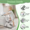 Potty Training Toilet Seat with Steps, 2-in-1 Toddler Toilet Seat for Boys Girls with Splash Guard Soft Anti-Slip Pad,Grey