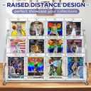 Magnetic Card Holder 3-Tier, Card Display Stand Clear Acrylic Trading Sports Card Display