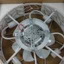 LEDIARY Caged Ceiling Fans with Lights, White Flush Mount Ceiling Fan with Remote, Small Low Profile Bladeless Ceiling Fan Light Fixture for Bedroom, Kitchen, Dining Room-White Gold Color (Medium)