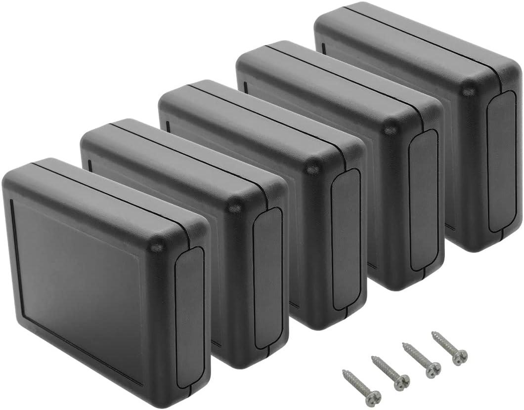 LeMotech 5 Pieces ABS Plastic Electrical Project Case Power Junction Box, Project Box Black 3.5 x 2.8 x 1.1 inch (90 x 70 x 28 mm)